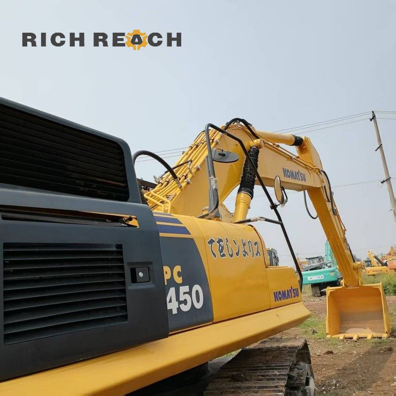 Front view of a 2018 Komatsu PC450-8 excavator priced at $52,778 for sale